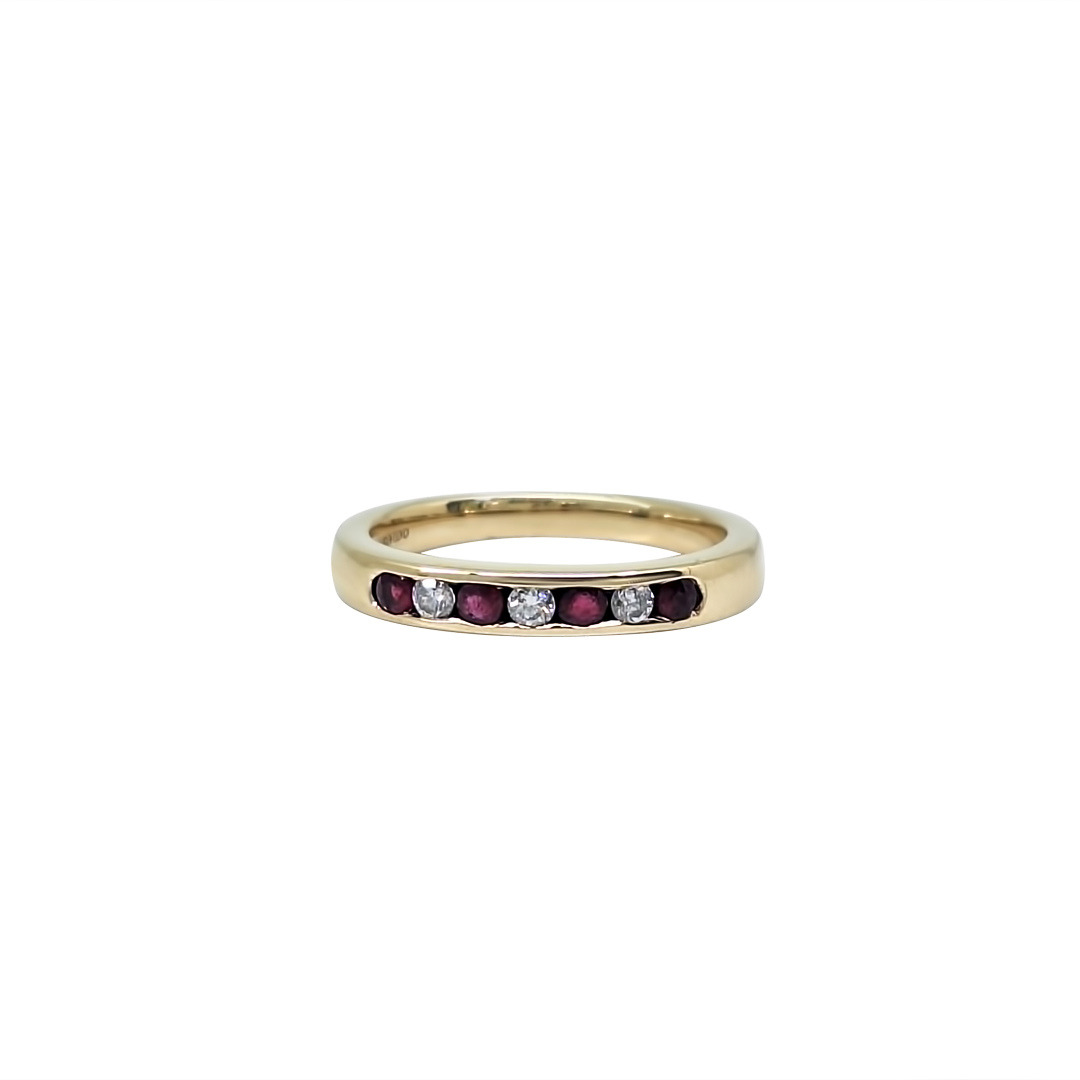 9ct Yellow Gold Ruby & Diamond Eternity Ring