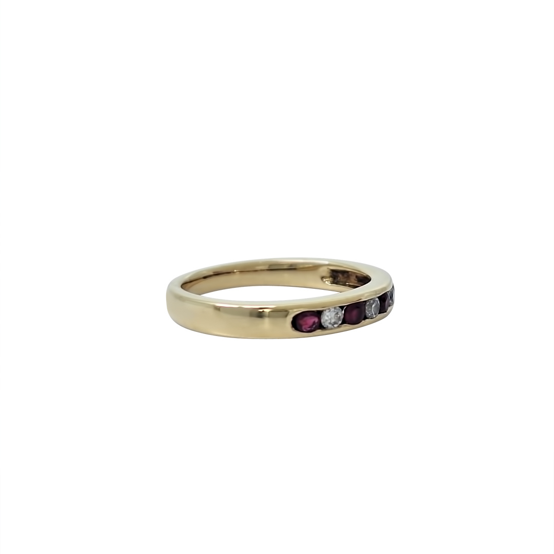 9ct Yellow Gold Ruby & Diamond Eternity Ring