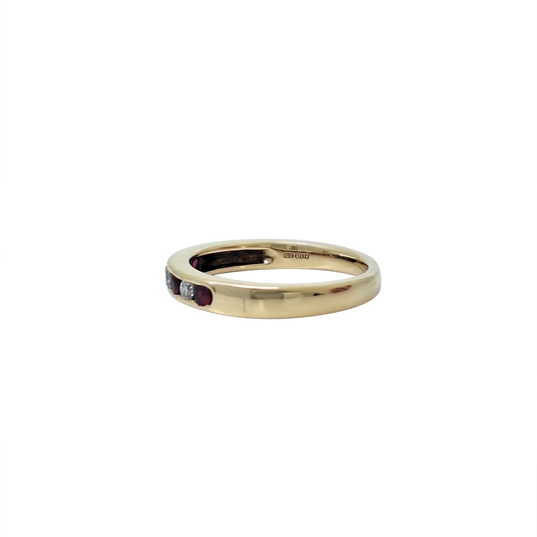 9ct Yellow Gold Ruby & Diamond Eternity Ring