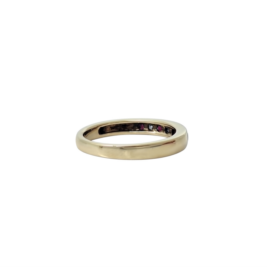 9ct Yellow Gold Ruby & Diamond Eternity Ring