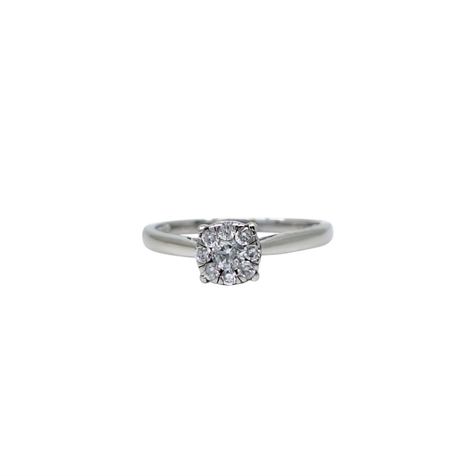 9ct White Gold Diamond Cluster Ring 0.25ct