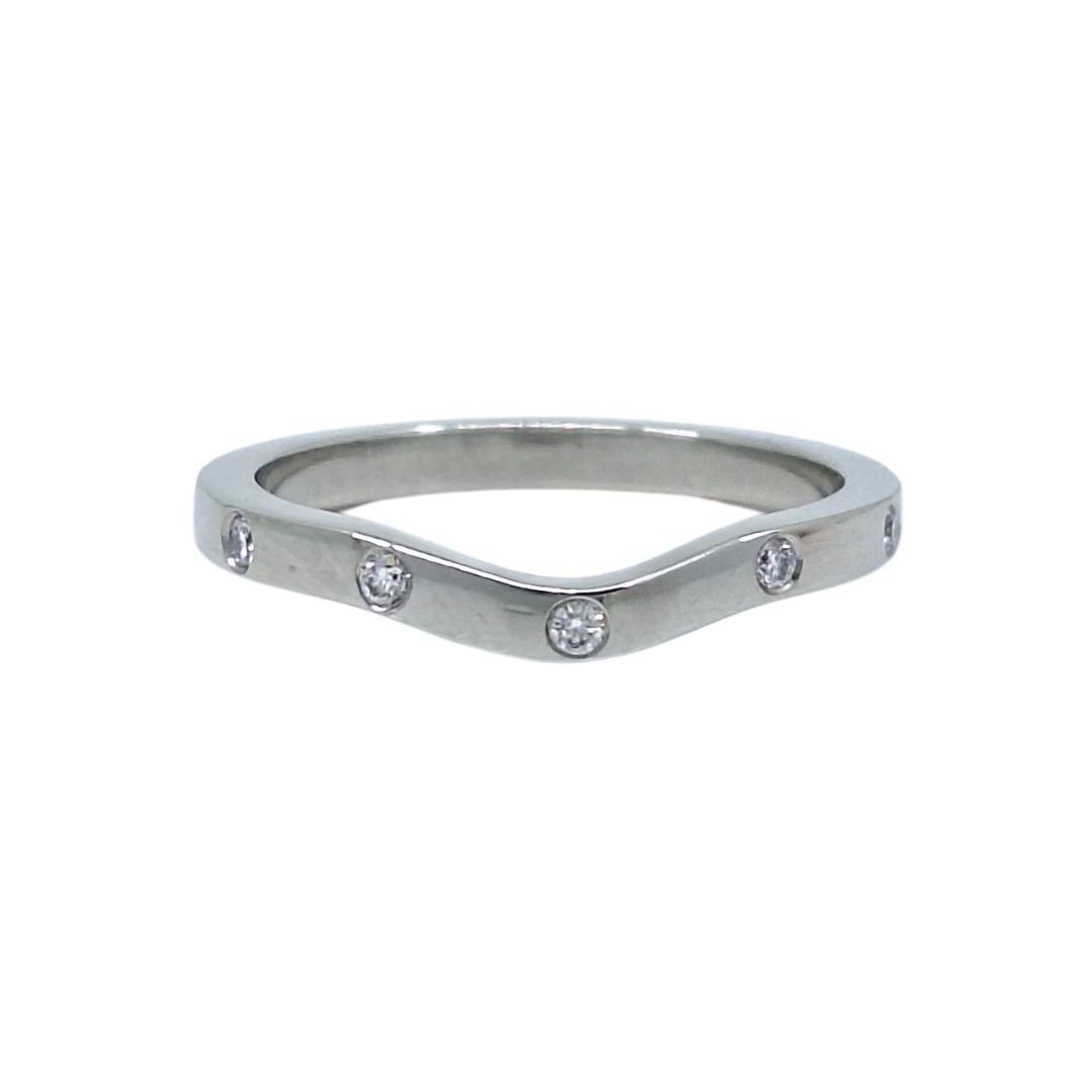 Platinum Diamond Shaped Wedding Band