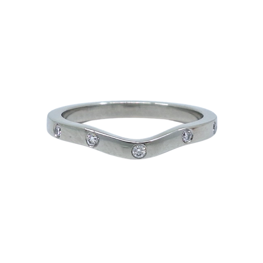 Platinum Diamond Shaped Wedding Band