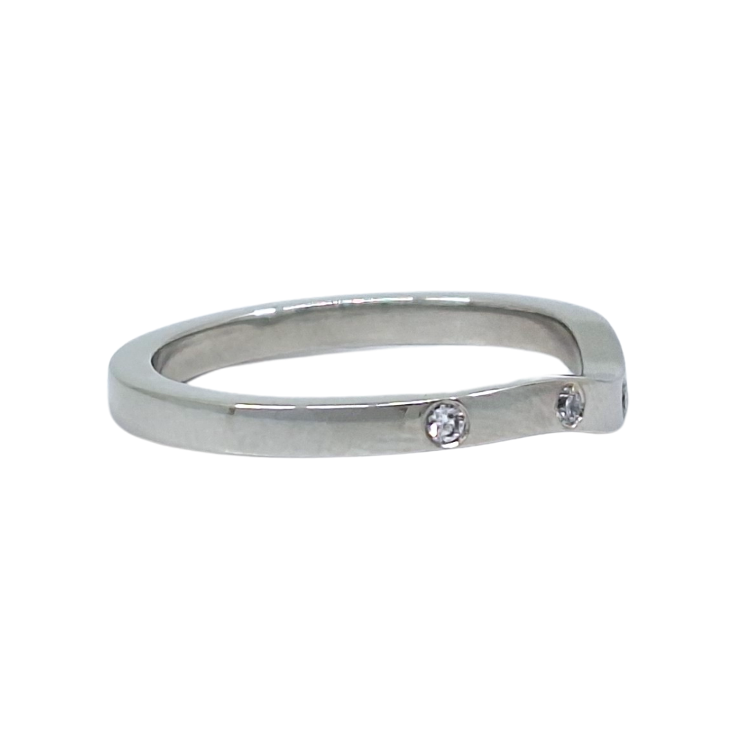 Platinum Diamond Shaped Wedding Band