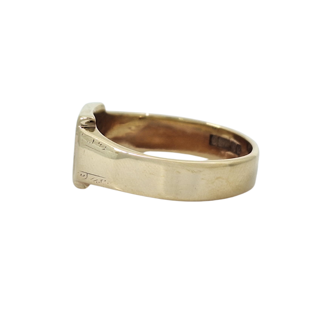 9ct Yellow Gold Diamond Signet Ring