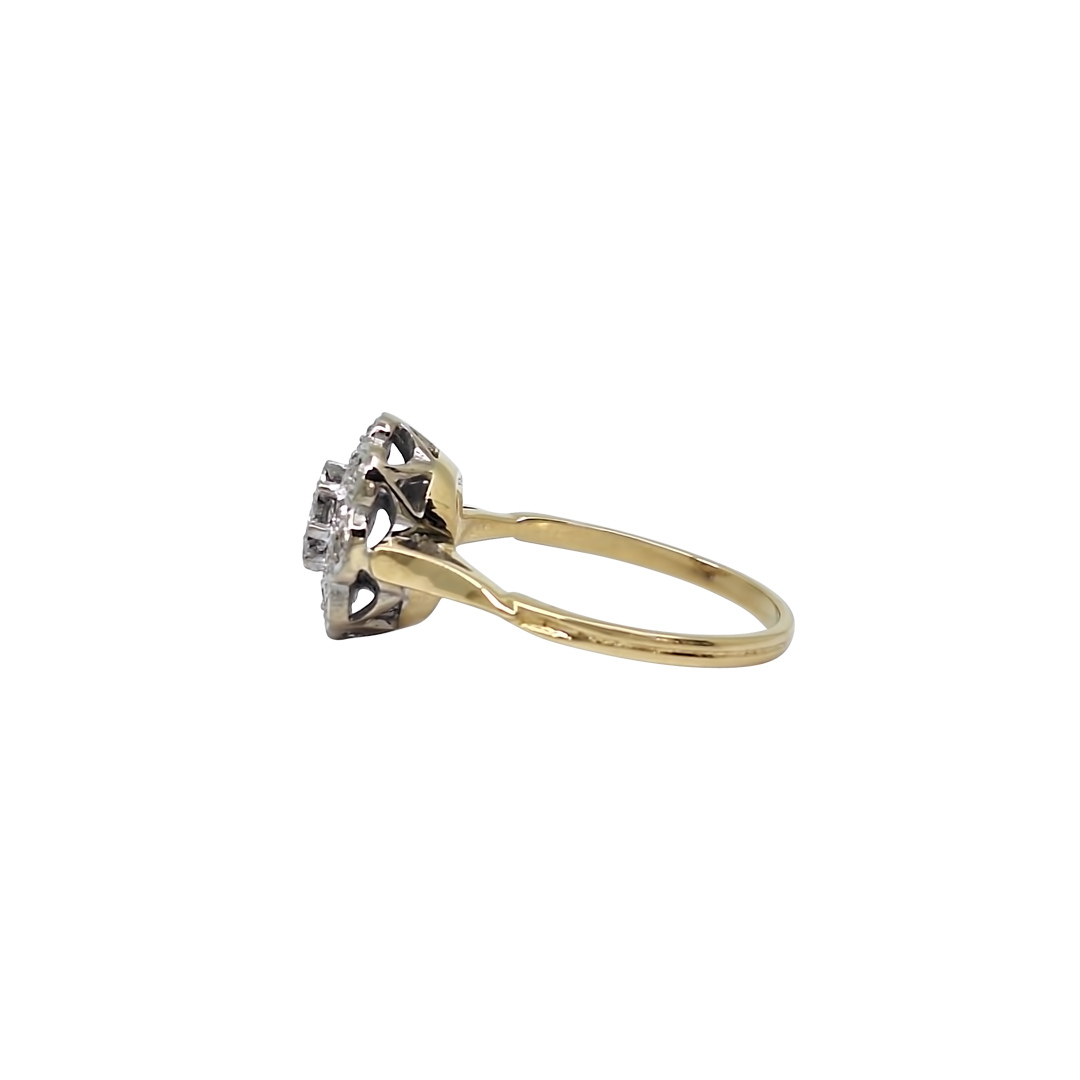 18ct Yellow Gold Diamond Flower Cluster Ring 0.50ct
