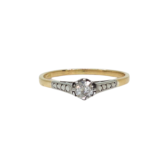 18ct Yellow Gold Diamond Solitaire Ring 0.15ct