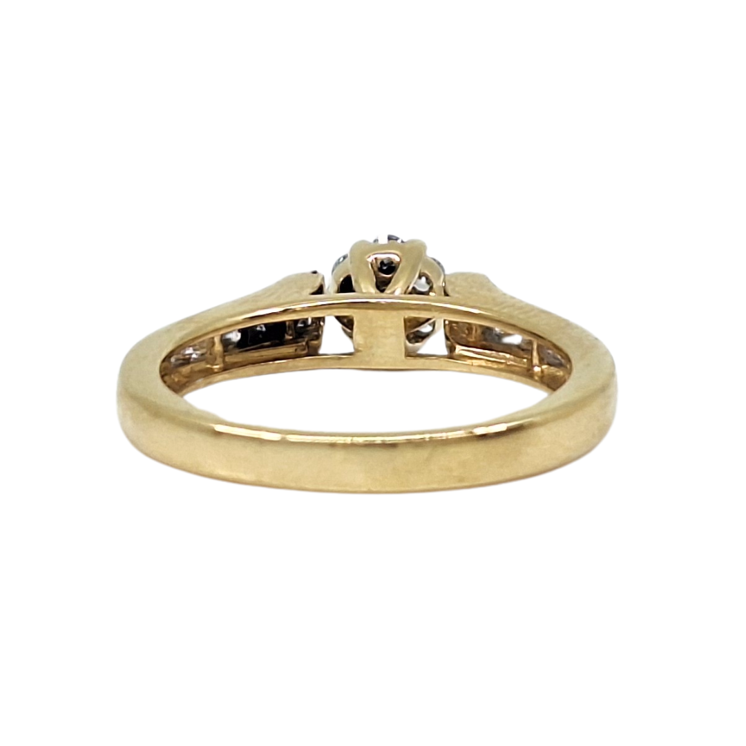 18ct Yellow Gold Diamond Cluster Ring 0.36ct