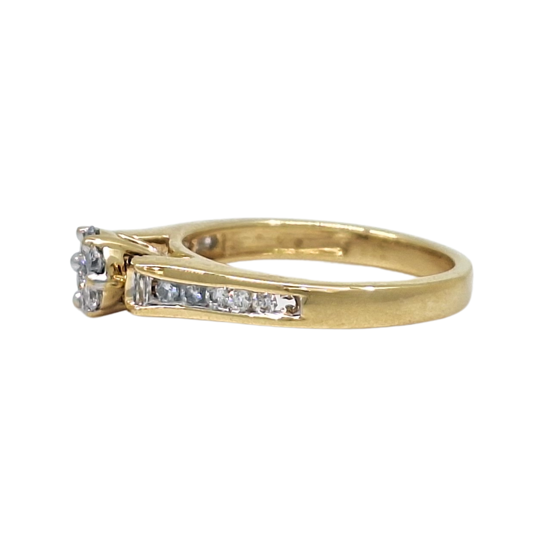 18ct Yellow Gold Diamond Cluster Ring 0.36ct