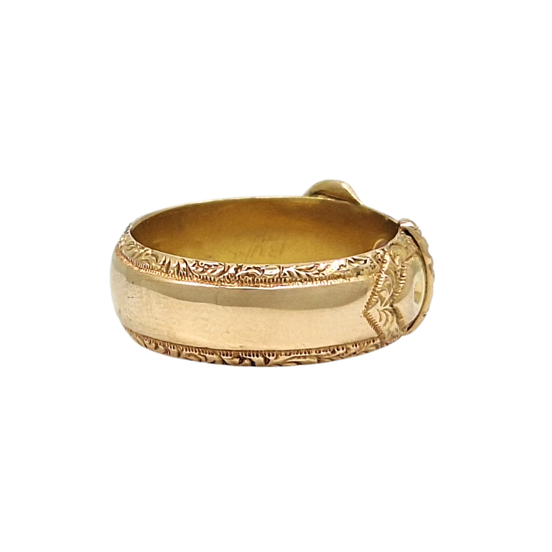 18ct Yellow Gold Diamond Buckle Ring
