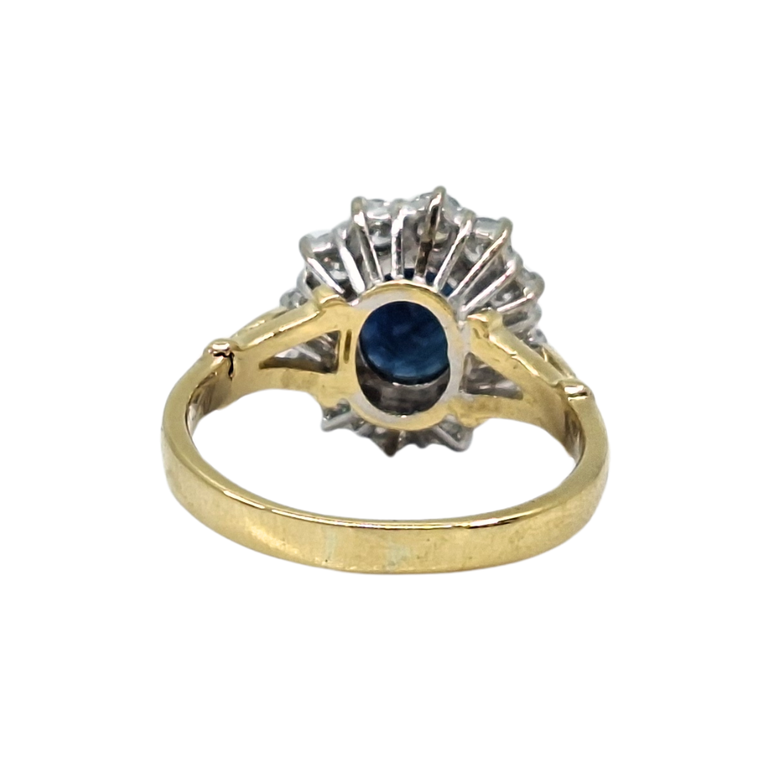 18ct Yellow Gold Sapphire & Diamond Ring