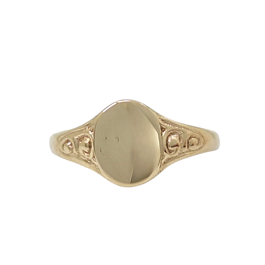 9ct Yellow Gold Oval Signet Ring