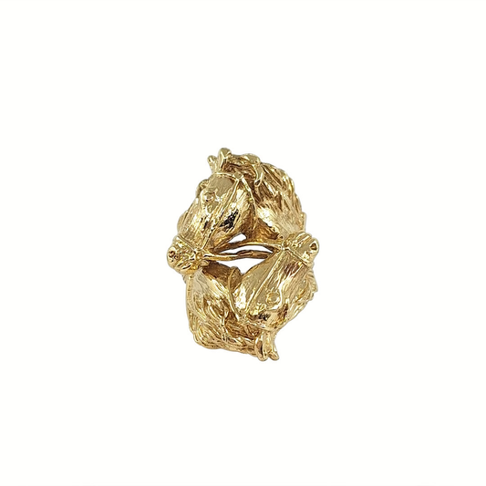 9ct Yellow Gold Double Horse Head Ring