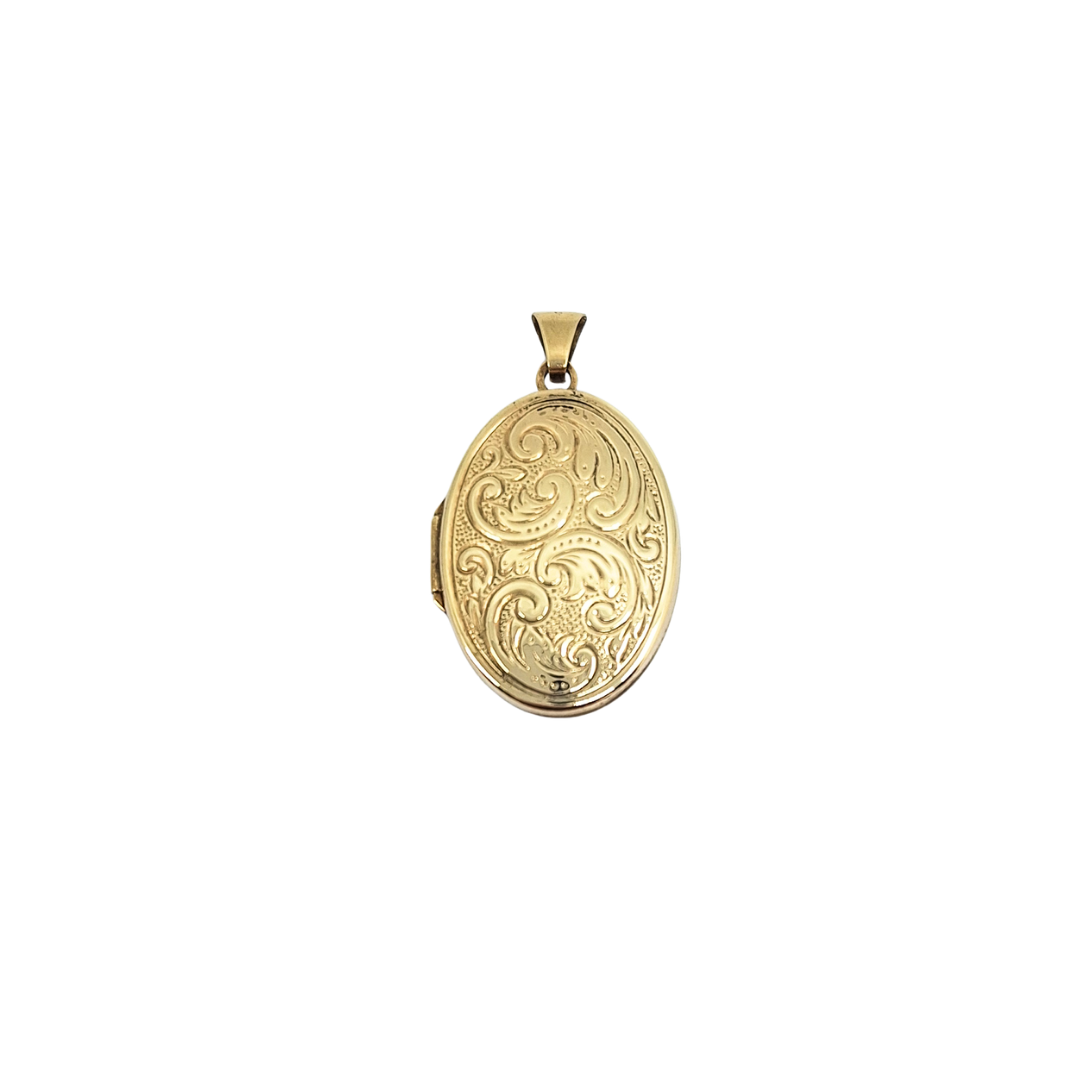9ct Yellow Gold Oval Patterned Locket