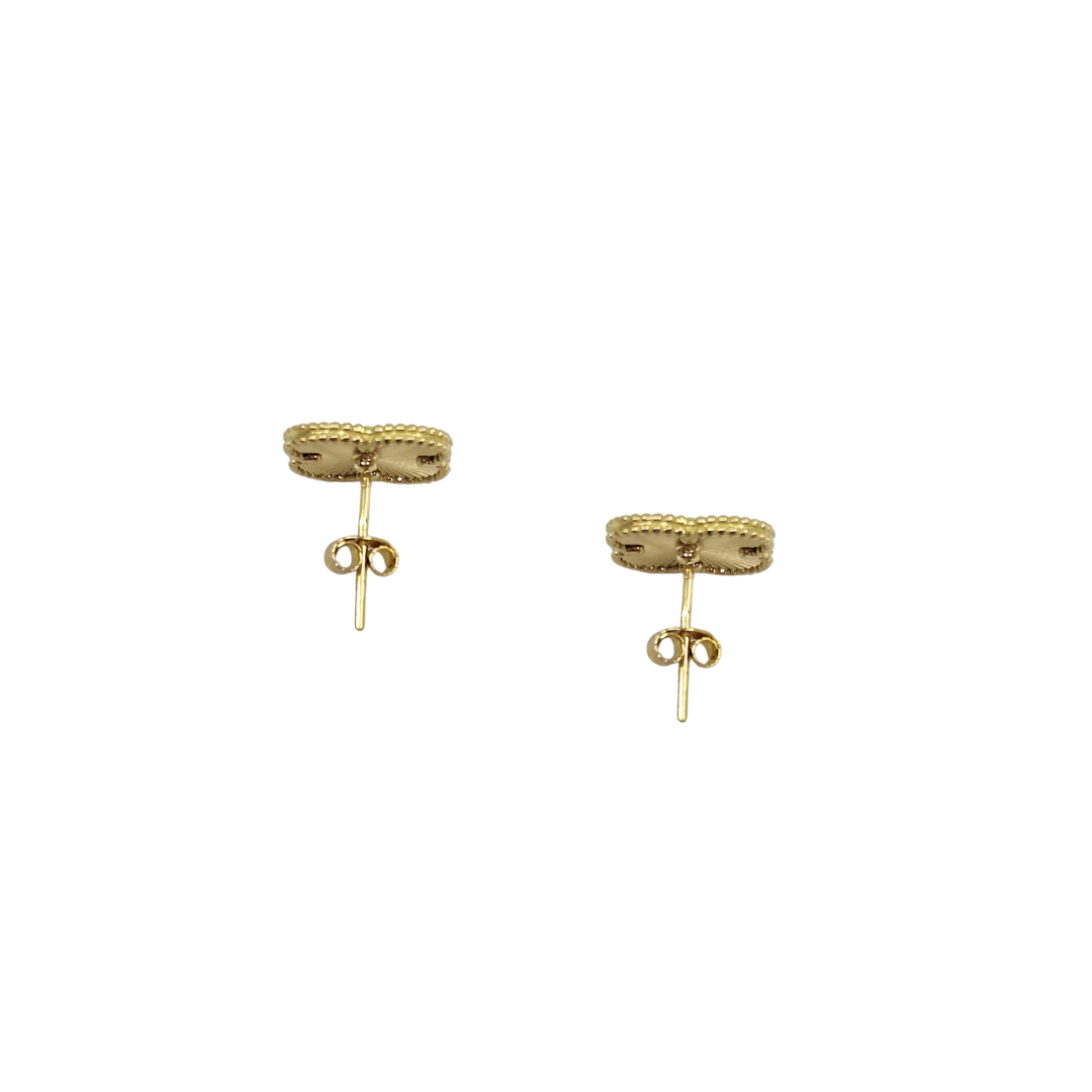 18ct Yellow Gold Clover Stud Earrings