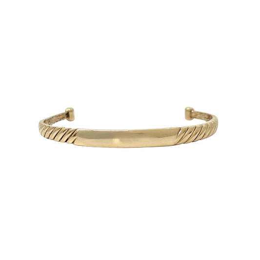 9ct Yellow Gold Twist Torque ID Bangle