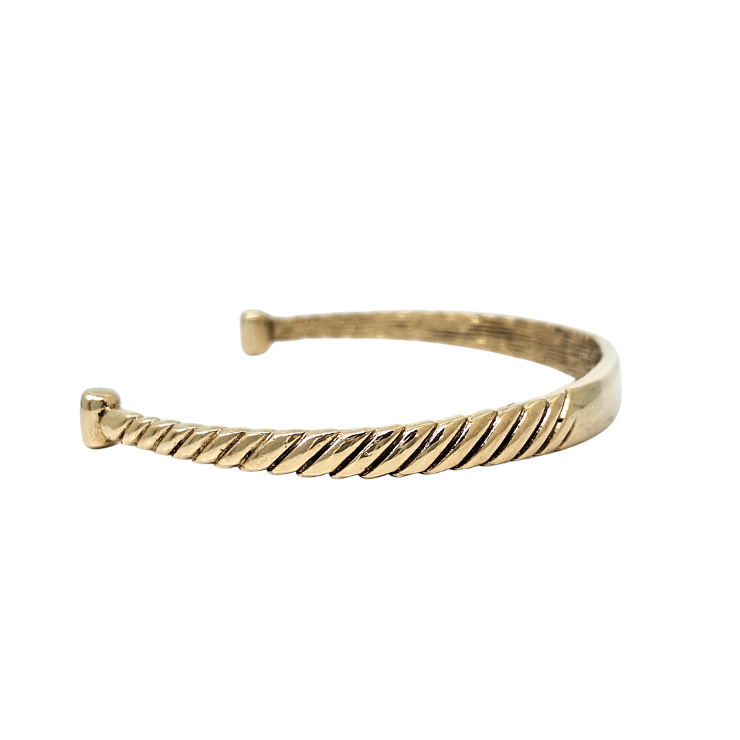 9ct Yellow Gold Twist Torque ID Bangle
