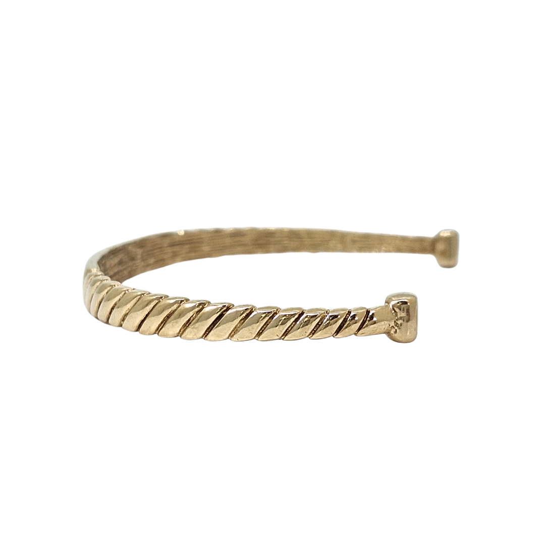 9ct Yellow Gold Twist Torque ID Bangle