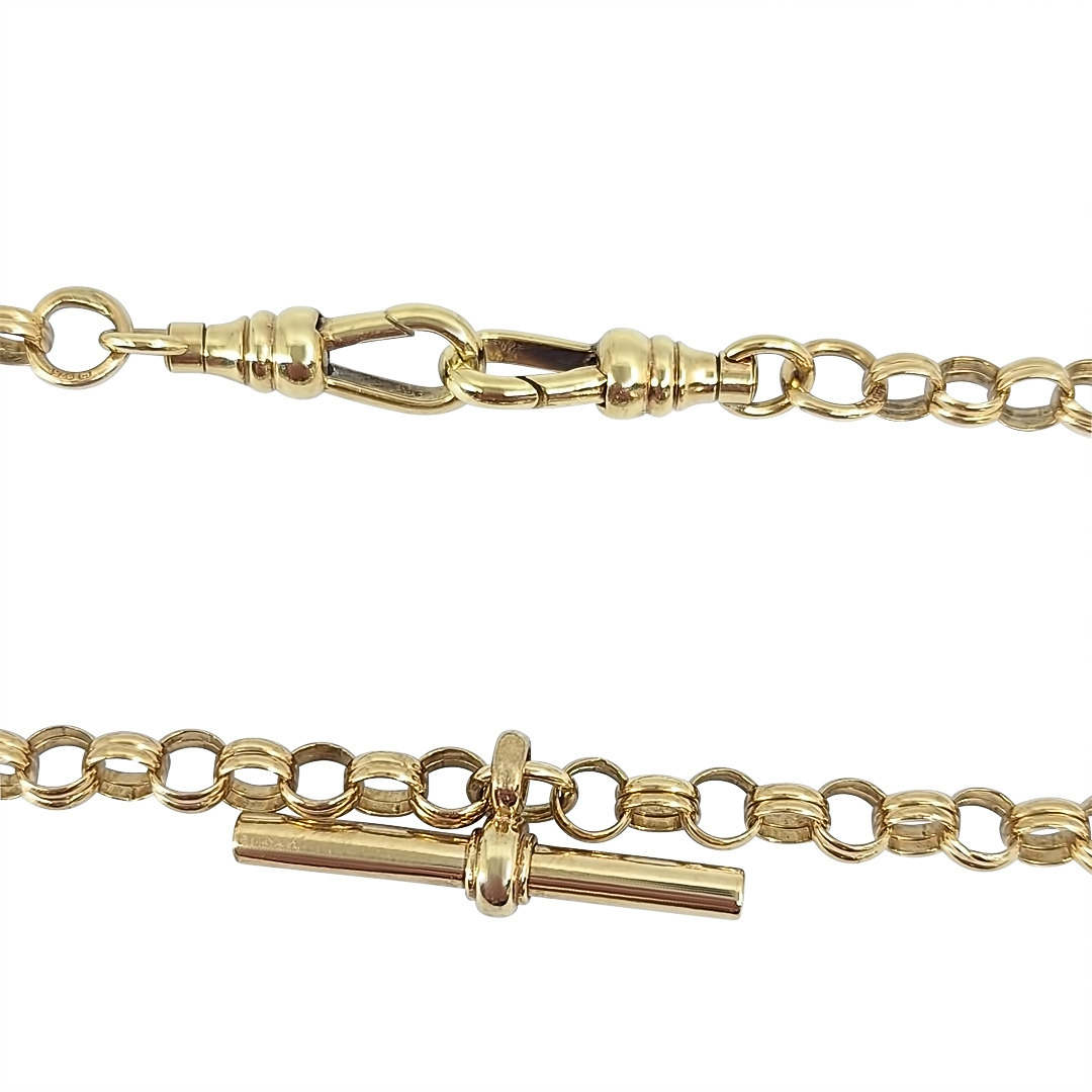 9ct Yellow Gold Becker Chain With T Bar 18"