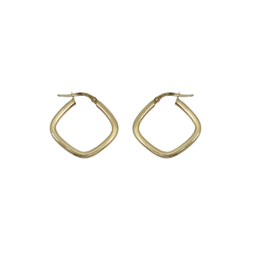 9ct Yellow Gold Square Creole Hoops