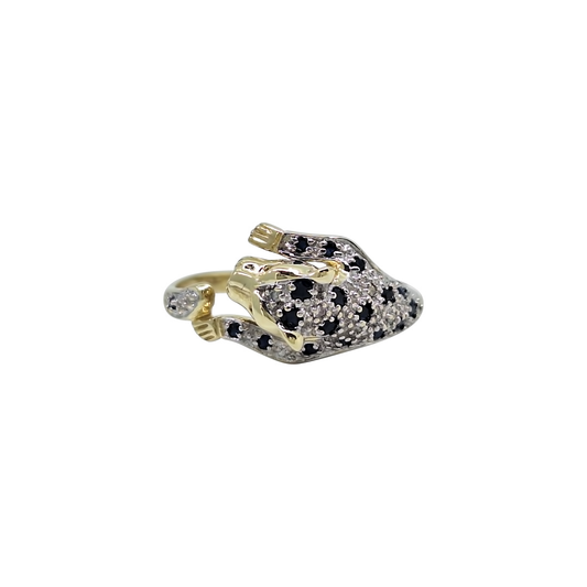 9ct Yellow Gold Sapphire Panther Ring