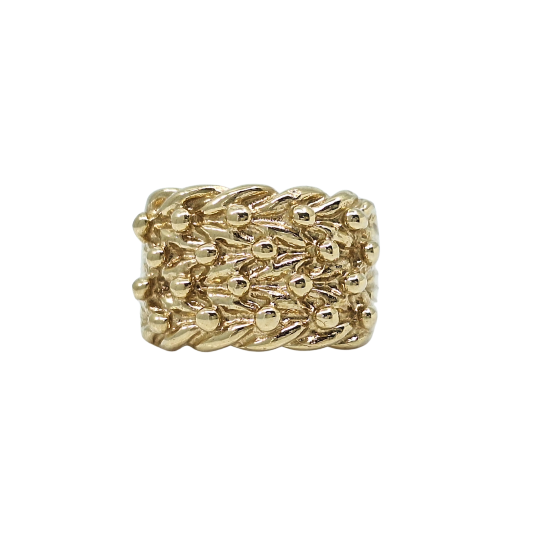 9ct Yellow Gold 4 Row Keeper Ring