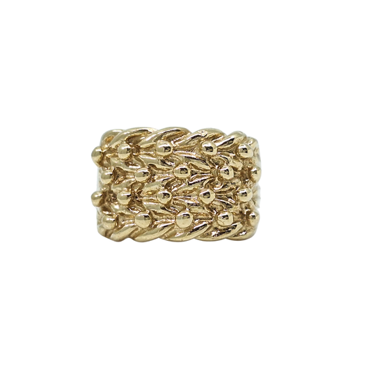 9ct Yellow Gold 4 Row Keeper Ring