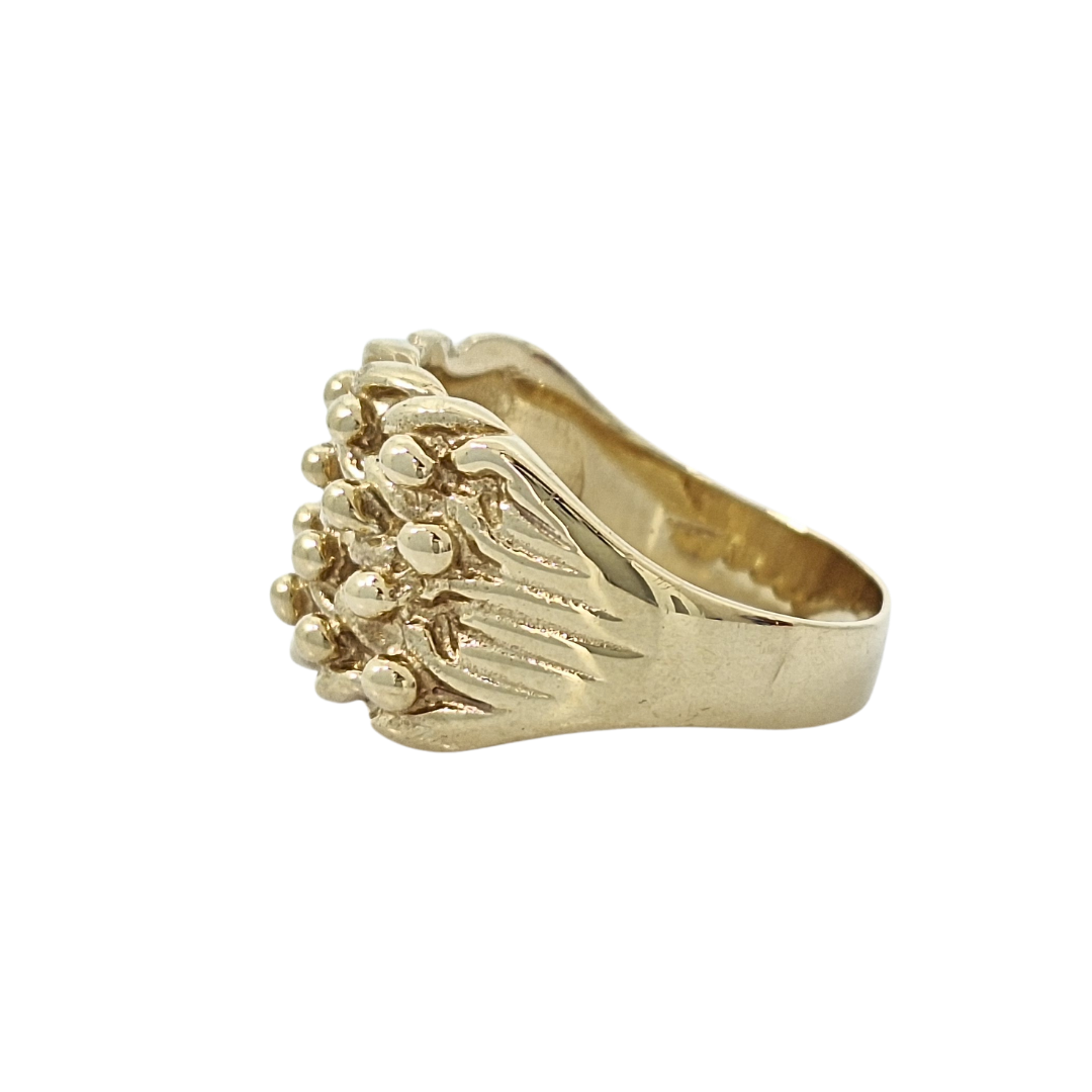 9ct Yellow Gold 4 Row Keeper Ring