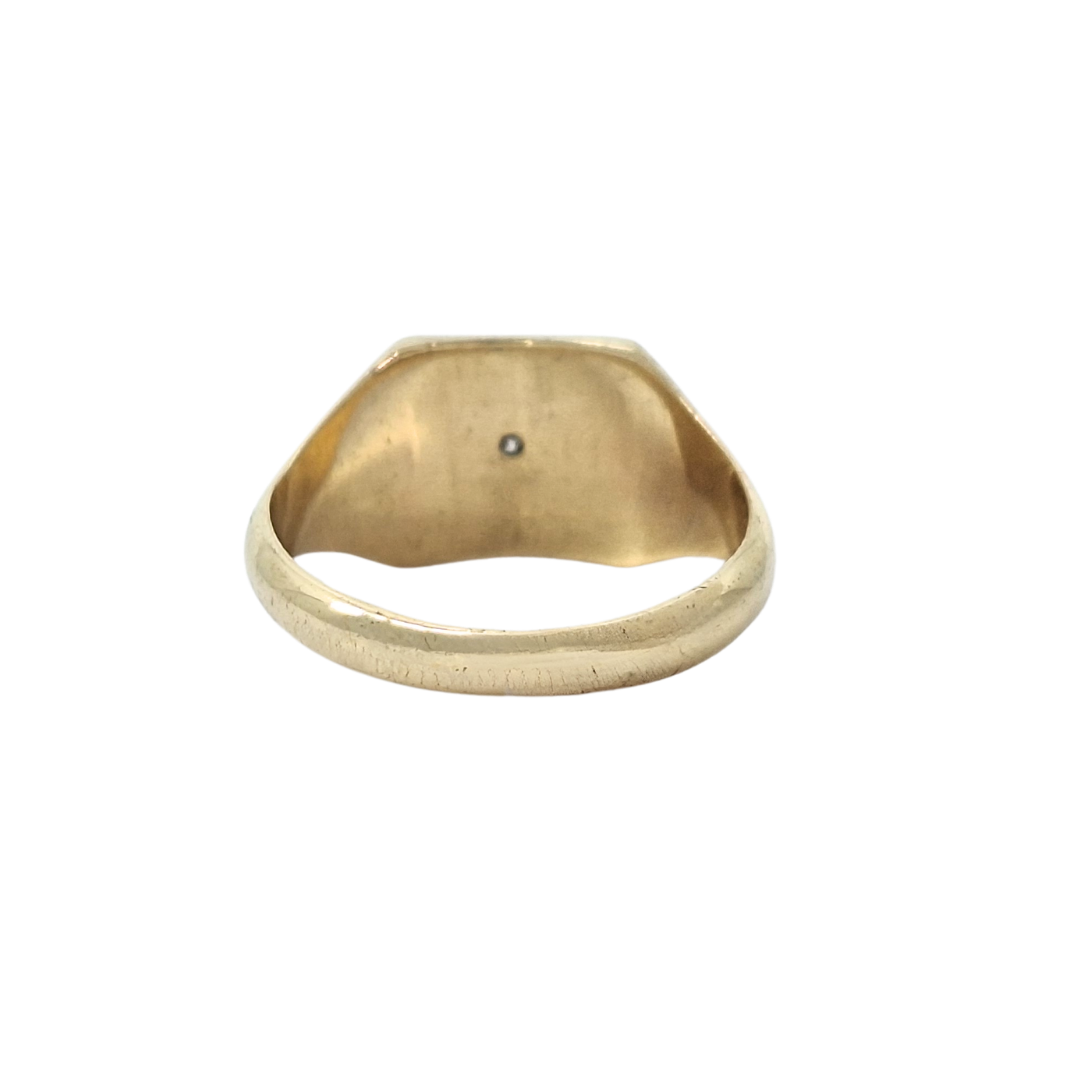 9ct Yellow Gold Diamond Signet Ring