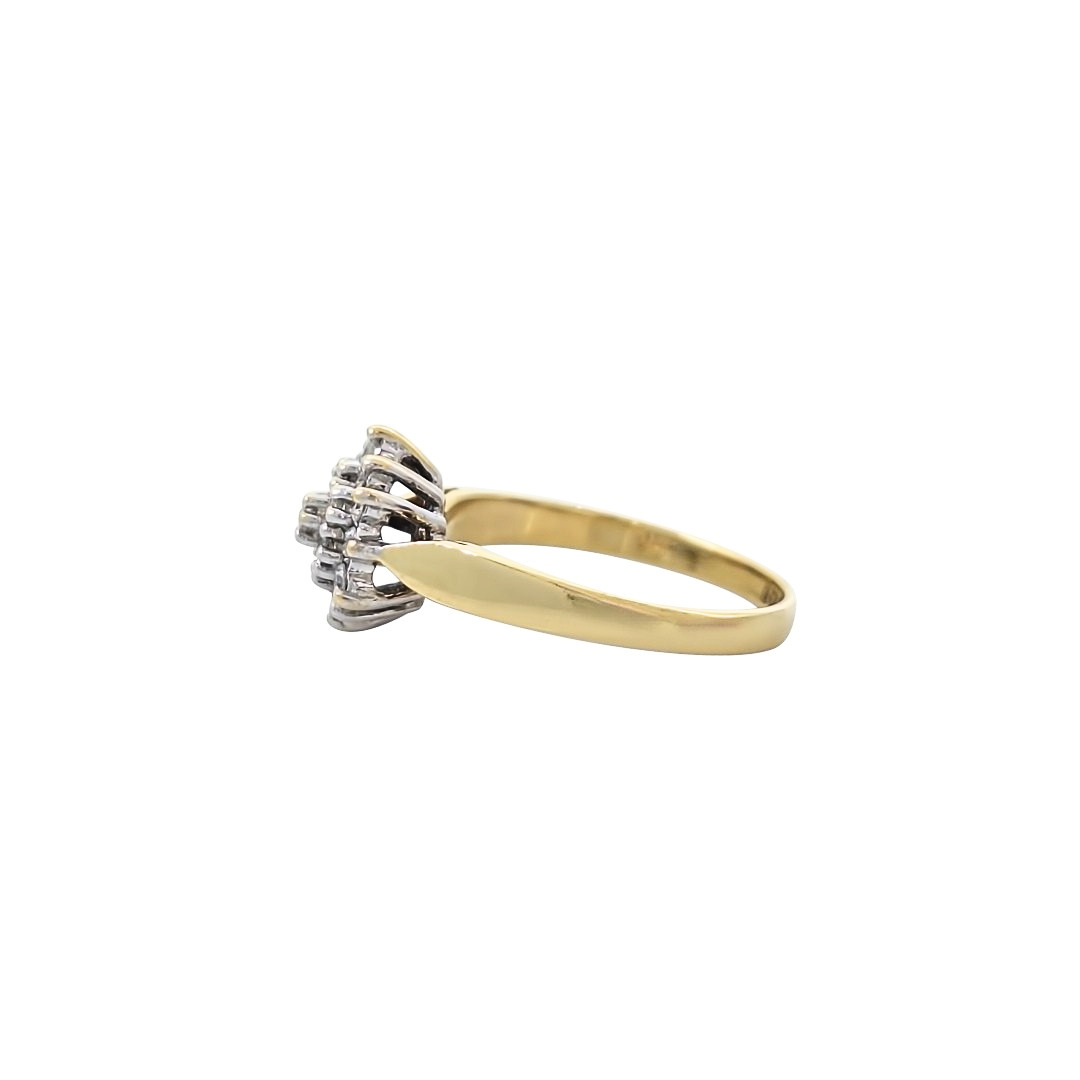 9ct Yellow Gold Diamond Cluster Ring 0.25ct
