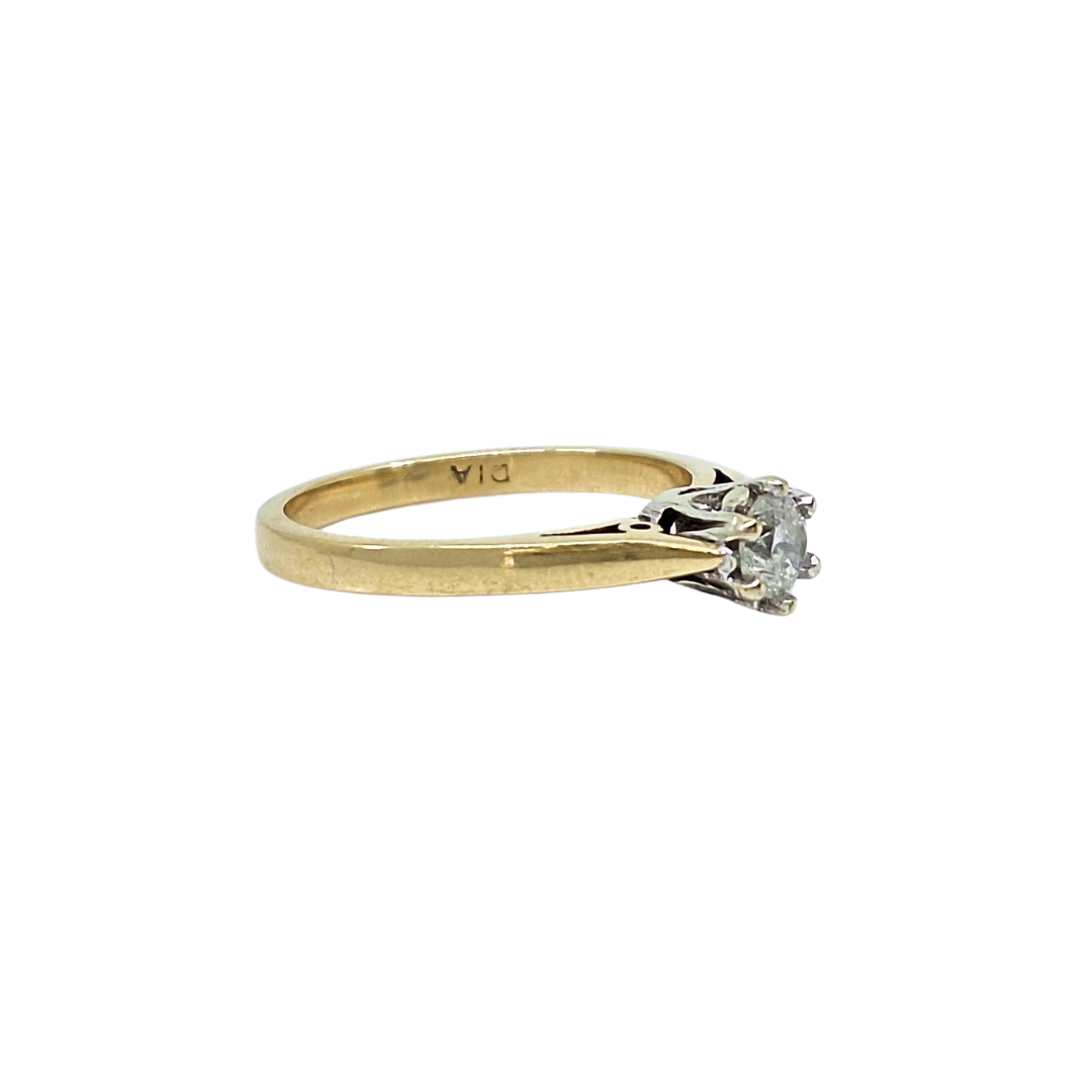 9ct Yellow Gold Diamond Solitaire Ring 0.25ct