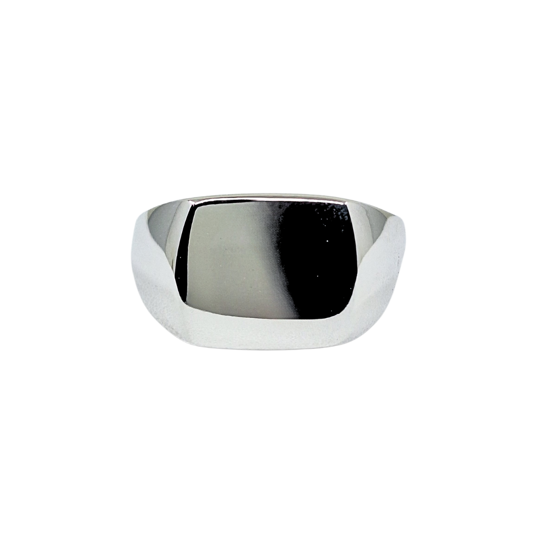Silver Plain Rectangle Signet Ring