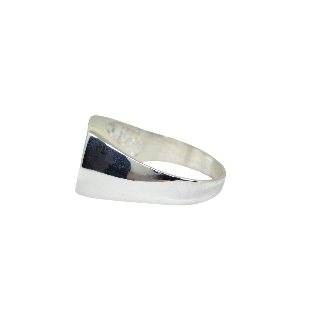 Silver Plain Rectangle Signet Ring