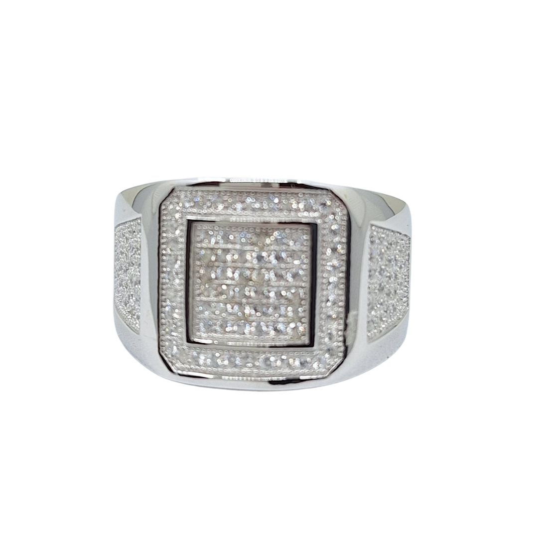 Silver Gents Cubic Zirconia Ring