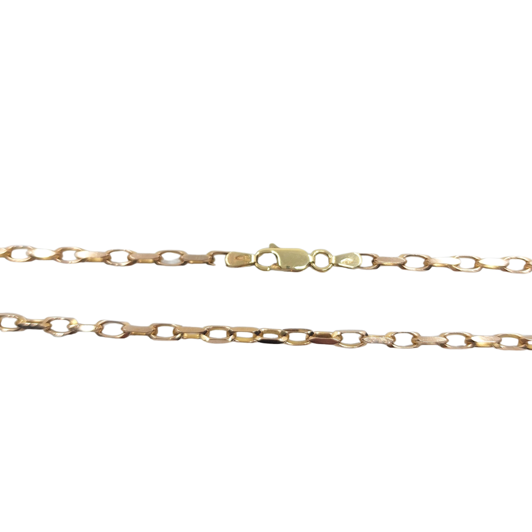 9ct Yellow Gold Diamond Cut Belcher Chain 20"