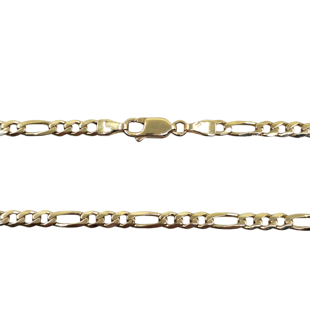 9ct Yellow Gold Figaro Chain 25"