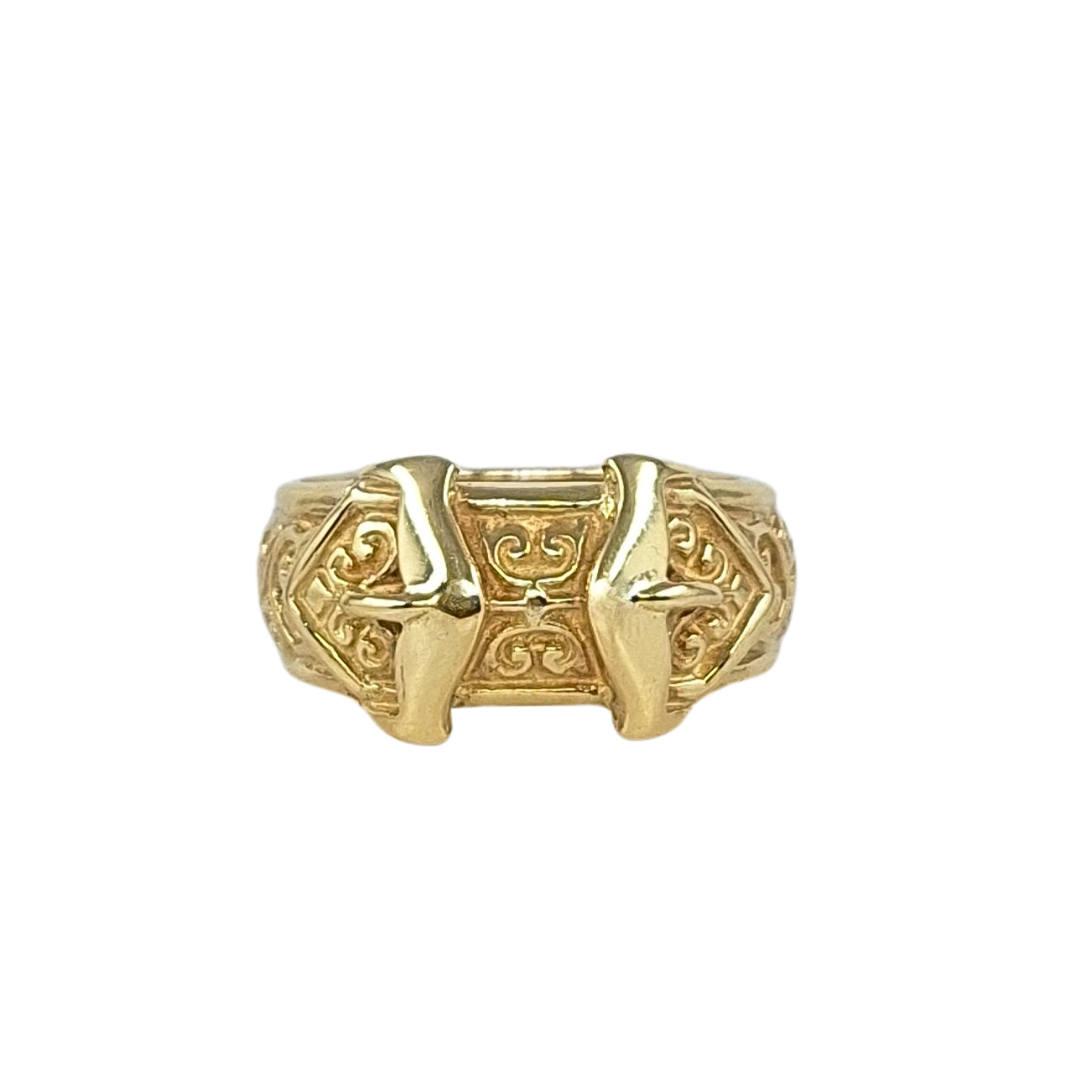 9ct Yellow Gold Double Buckle Ring
