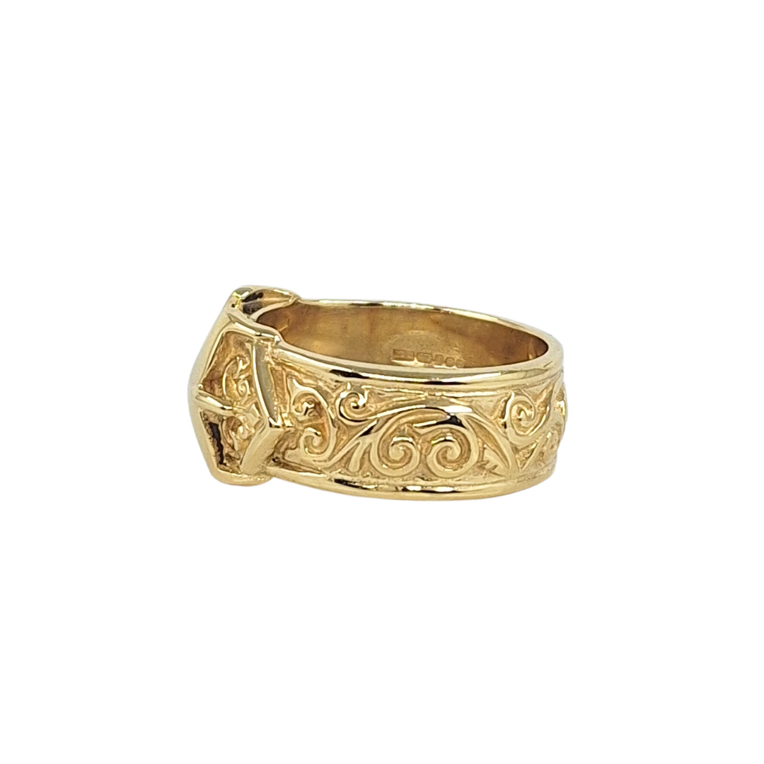 9ct Yellow Gold Double Buckle Ring