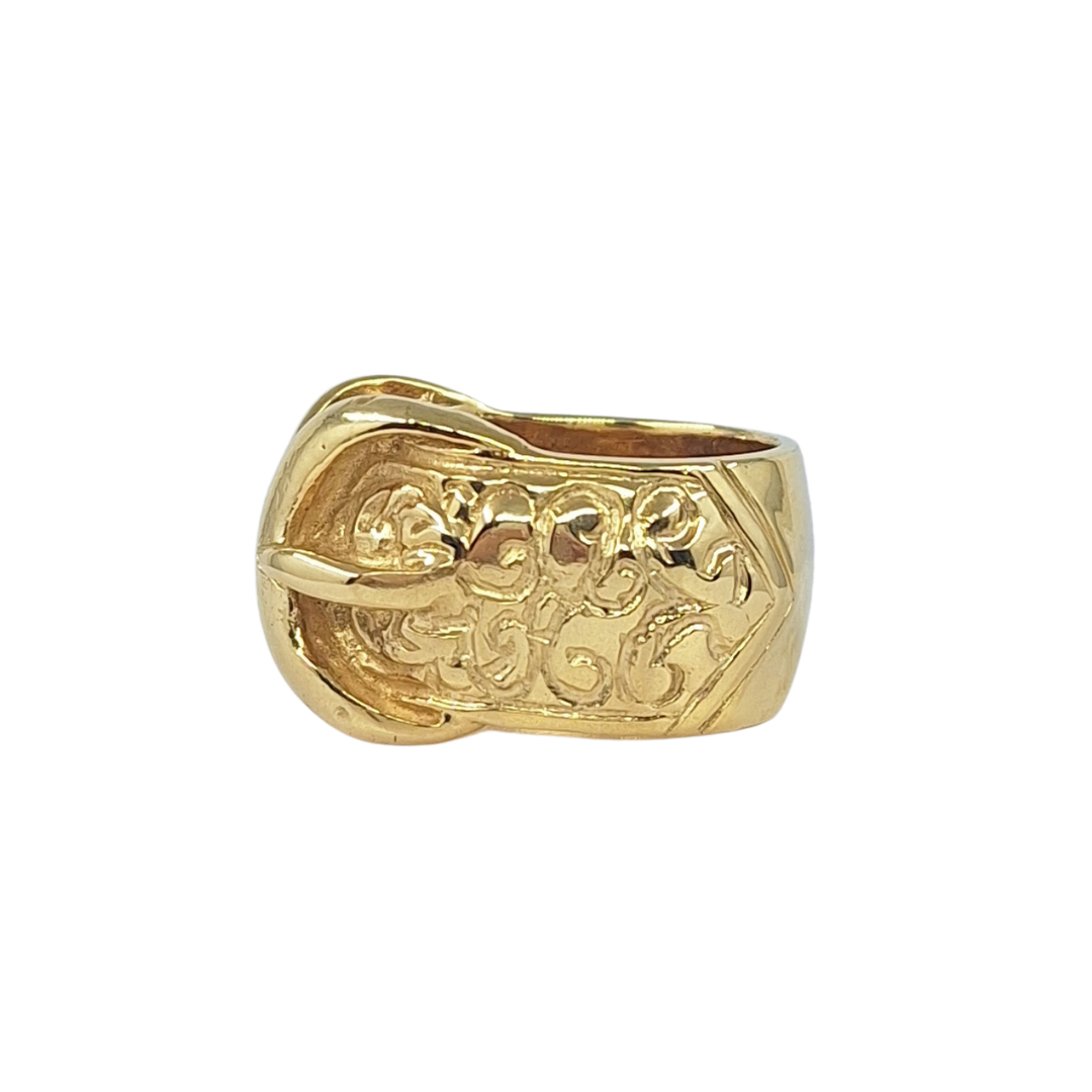 9ct Yellow Gold Double Buckle Ring