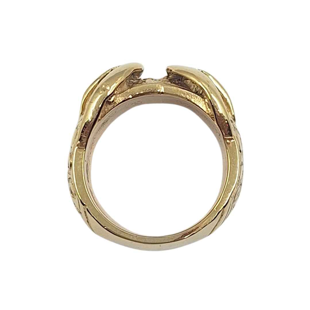 9ct Yellow Gold Double Buckle Ring