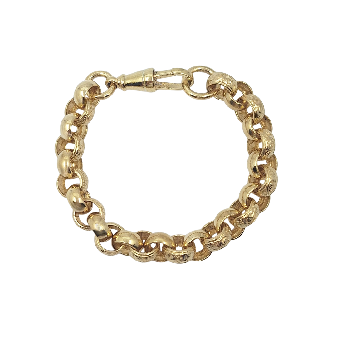 9ct Yellow Gold Belcher Bracelet 9"