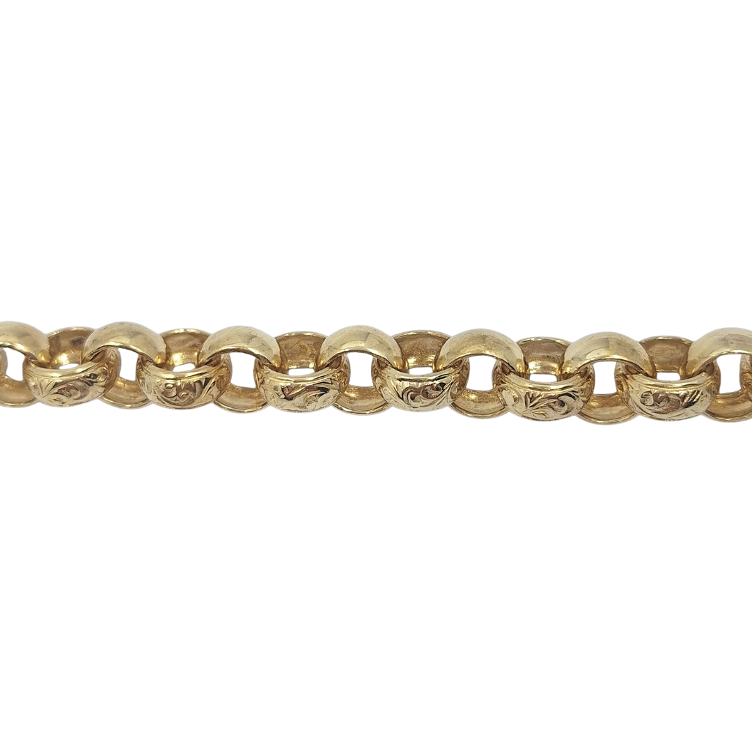 9ct Yellow Gold Belcher Bracelet 9"