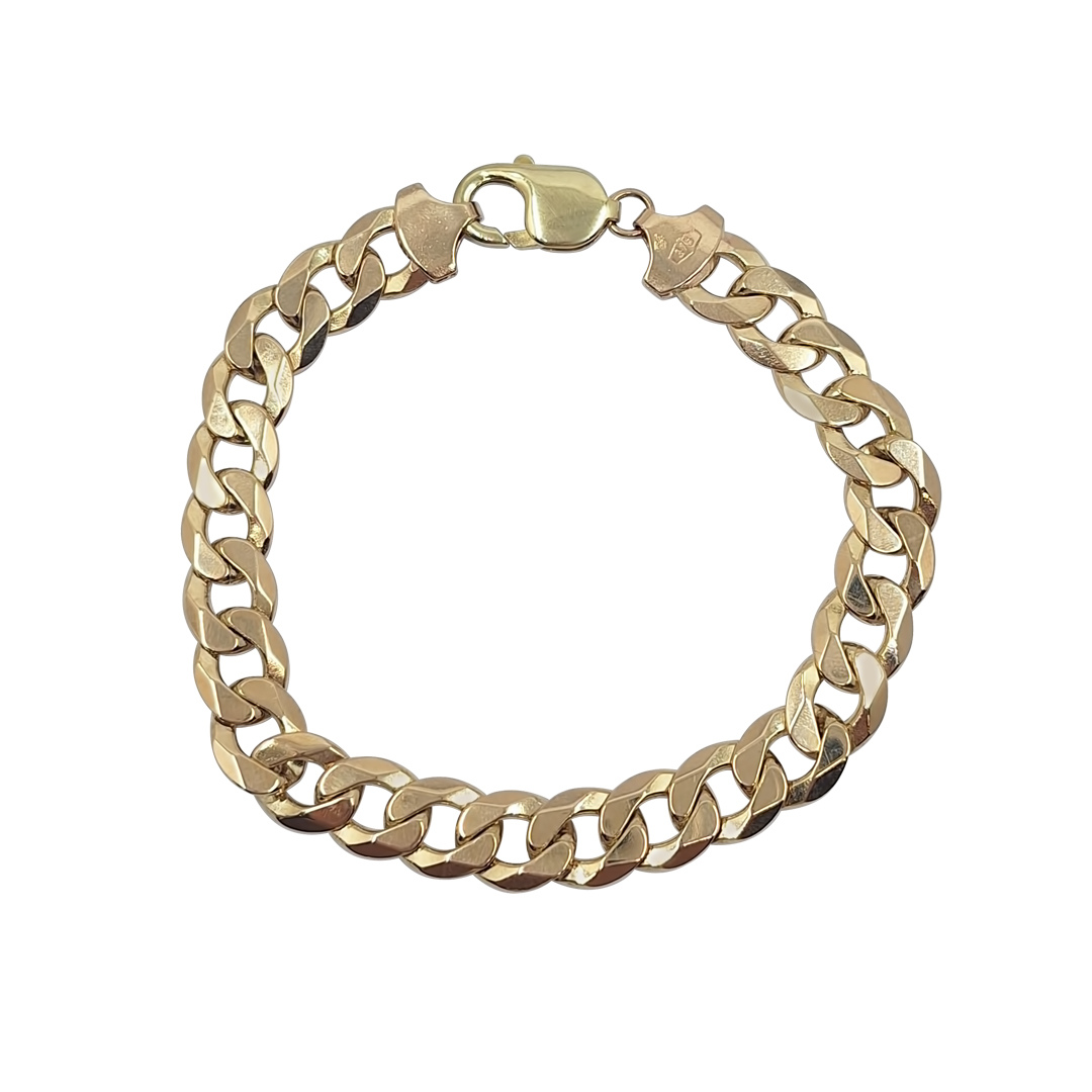 9ct Yellow Gold Curb Bracelet 8.8"