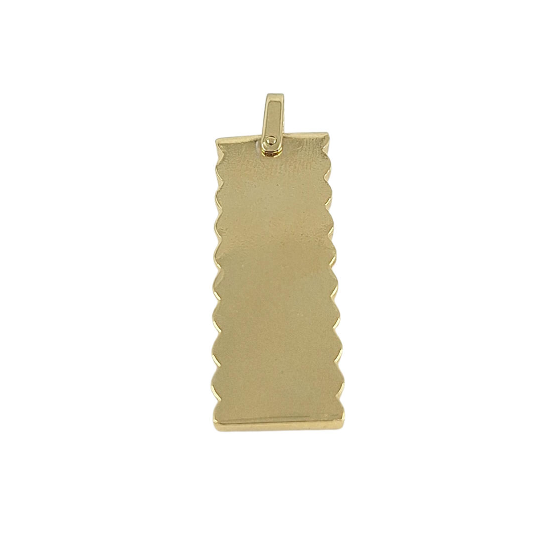 9ct Yellow Gold Scalloped Edge Ingot Pendant