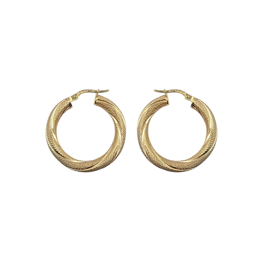 9ct Yellow Gold Twist Hoop Earrings