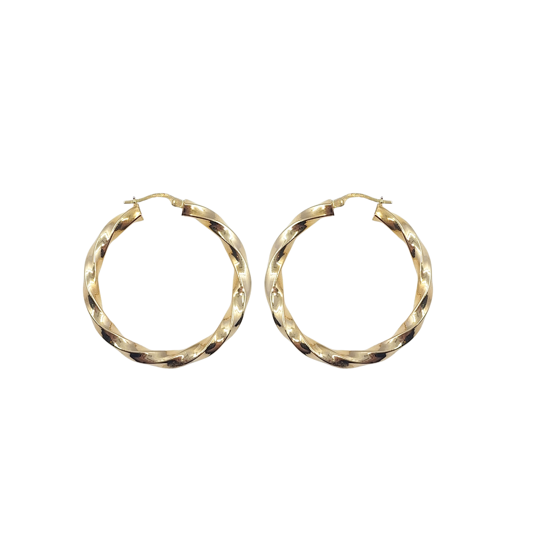 9ct Yellow Gold Twist Hoops
