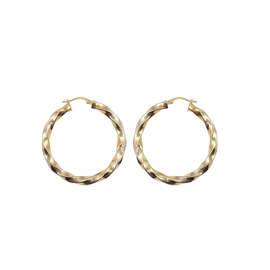 9ct Yellow Gold Twist Hoops