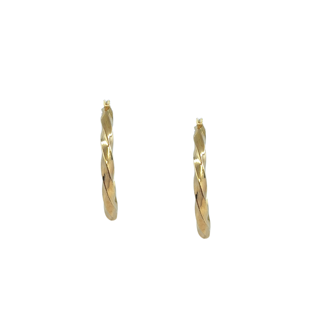 9ct Yellow Gold Twist Hoops