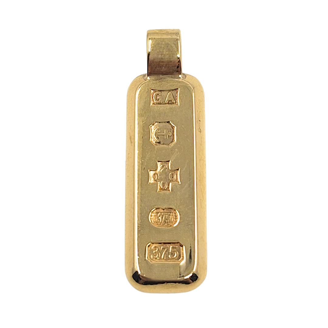 9ct Yellow Gold Ingot Pendant