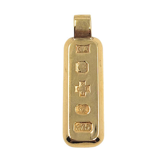 9ct Yellow Gold Ingot Pendant